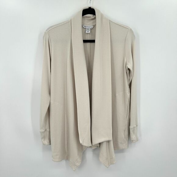 ATHLETA Cream Beige Pranayama Restore Rib Knit Wrap Cardigan Sweater Size XXS - Picture 4 of 12